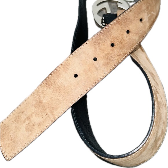 Gucci: Belt GG Interlocking Logo Monogram Leather Belt (Black) - Picture 11 of 15